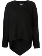 Yang Li High-low Hem V-neck Sweater, Women's, Size: 38, Black, Mohair/wool