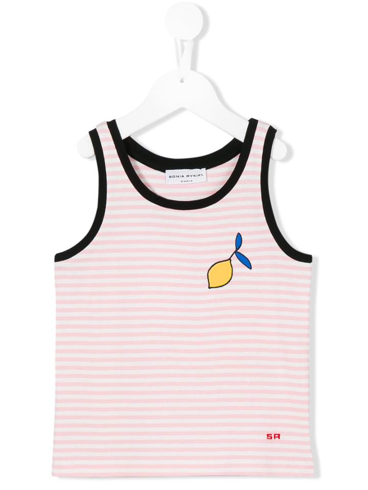 Rykiel Enfant Lemon Patch Striped Top, Girl's, Size: 10 Yrs, White