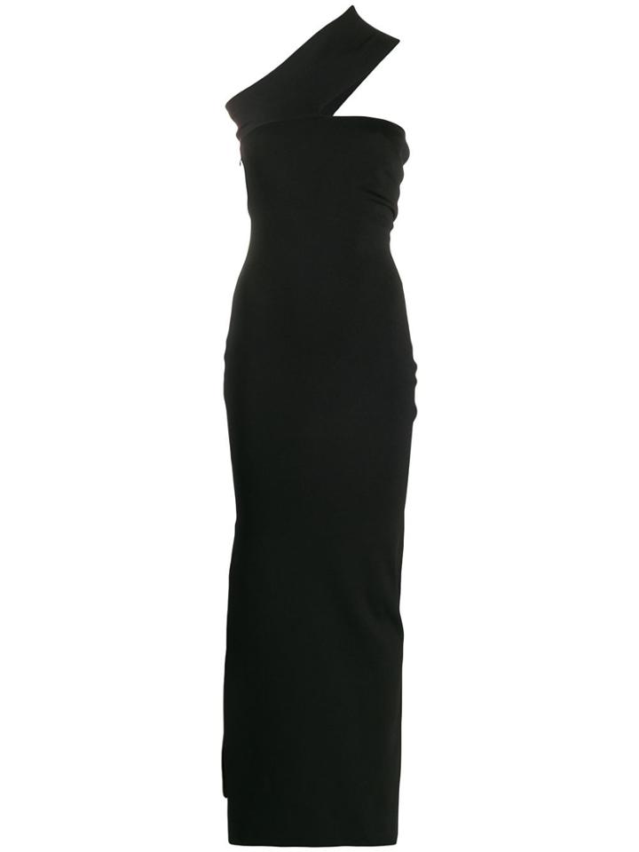 Solace London One Shoulder Side Split Dress - Black