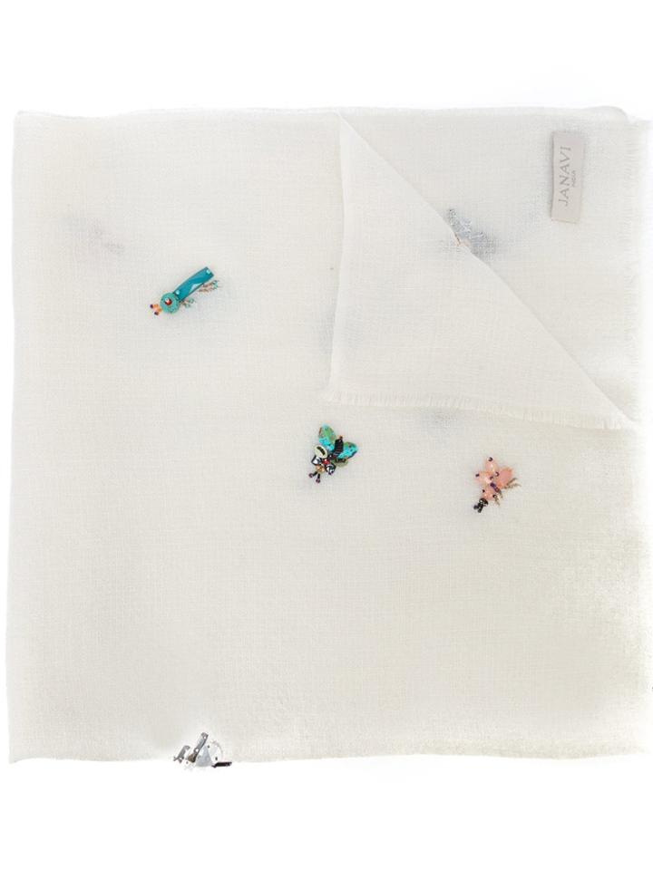 Janavi Mini Bugs Scarf - White
