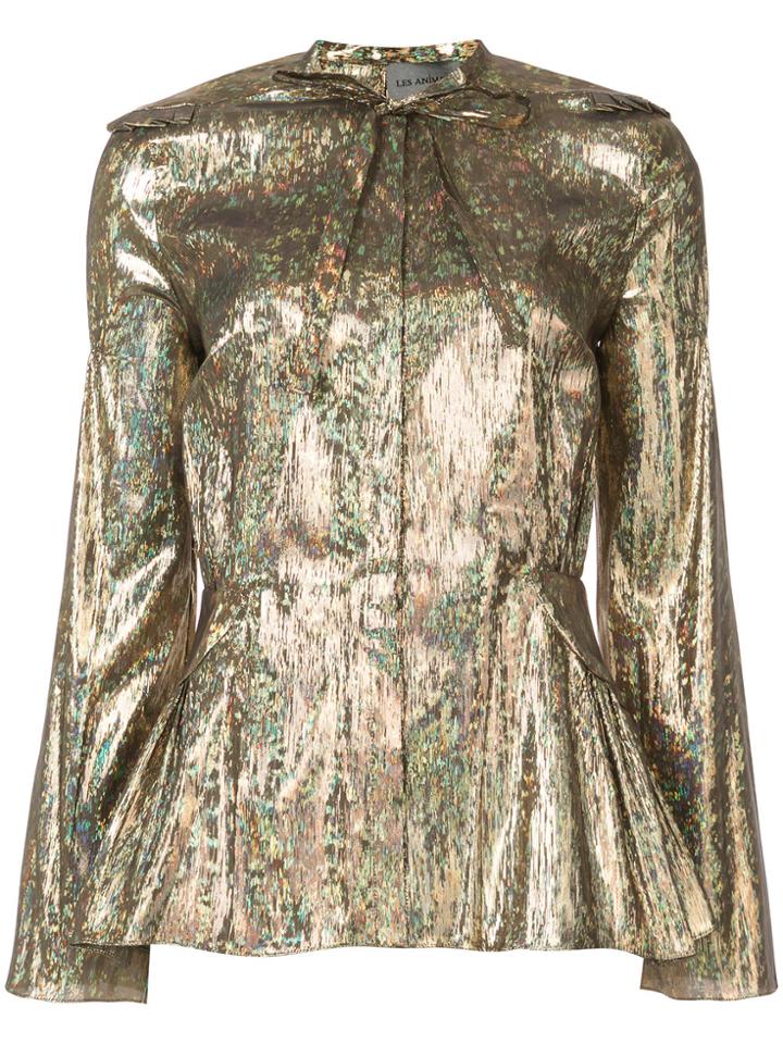 Les Animaux Victorian Slashed Blouse - Metallic