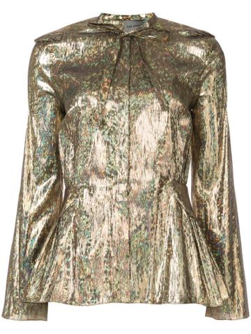 Les Animaux Victorian Slashed Blouse - Metallic