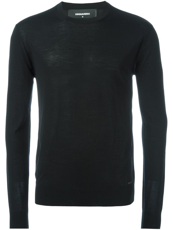Dsquared2 Crew Neck Jumper, Men's, Size: Xl, Black, Wool