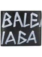 Balenciaga Graffiti Square Wallet - Black
