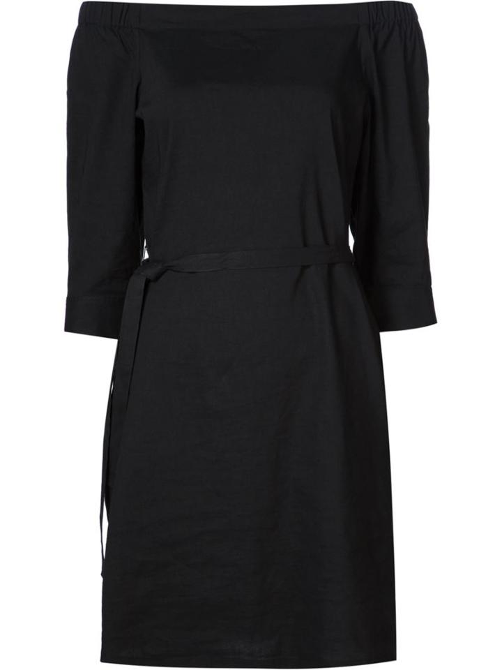Theory Belted Off Shoulder Dress