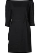 Theory Belted Off Shoulder Dress