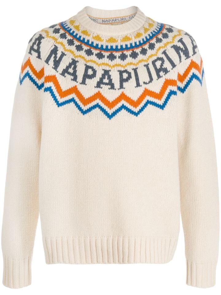 Napapijri Jacquard Knit Jumper - Neutrals