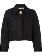 Marni Cropped Jacket, Women's, Size: 40, Black, Cotton/linen/flax