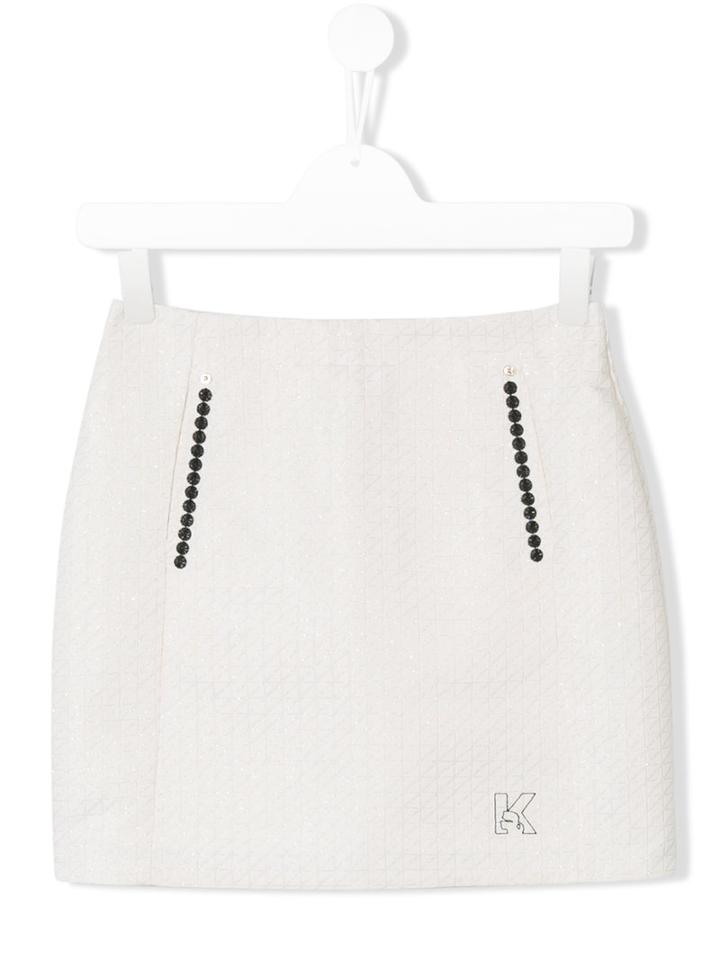Karl Lagerfeld Kids Brocade Skirt, Girl's, Size: 16 Yrs, White