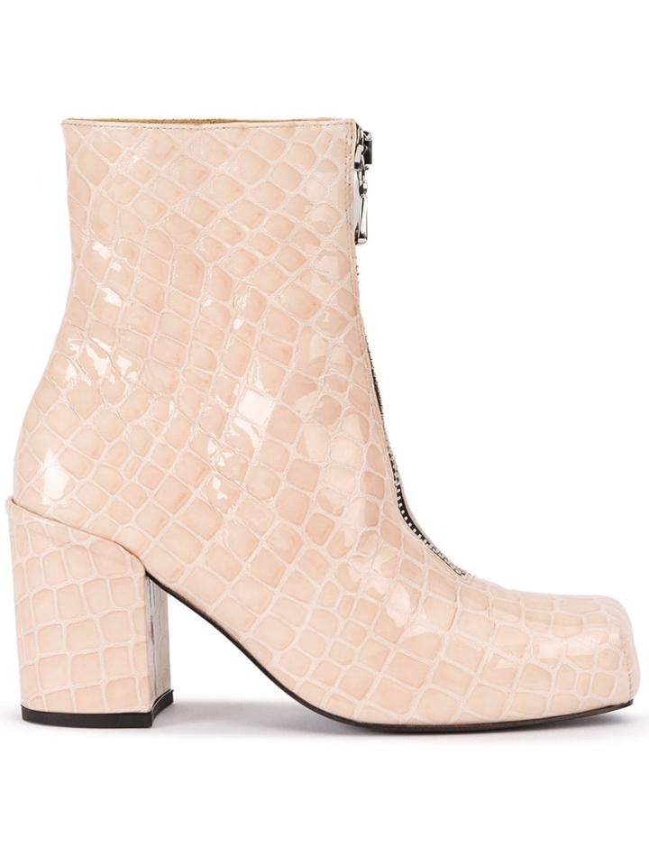 Aalto Snakeskin Effect Boots - Pink & Purple