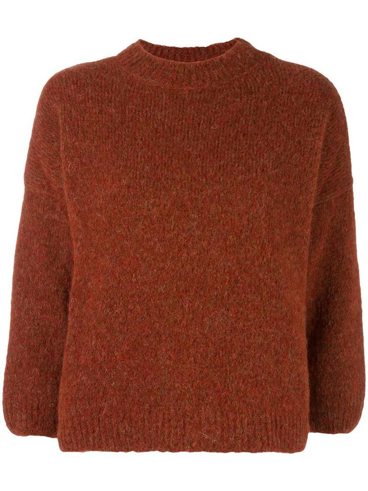 Masscob Crew Neck Jumper, Women's, Size: Small, Yellow/orange, Polyamide/alpaca