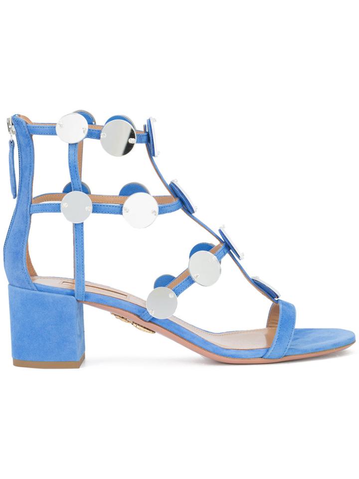 Aquazzura Disc Embellished Gladiator Sandal - Blue