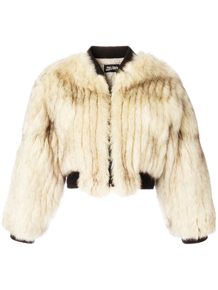 Jean Paul Gaultier Vintage Fox Fur Bomber Jacket - Nude & Neutrals