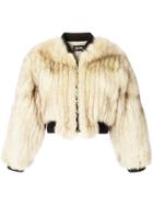 Jean Paul Gaultier Vintage Fox Fur Bomber Jacket - Nude & Neutrals