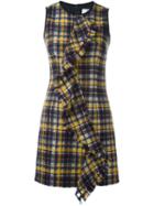 Msgm Front Ruffle Sleeveless Dress, Women's, Size: 38, Black, Polyamide/polyester/wool
