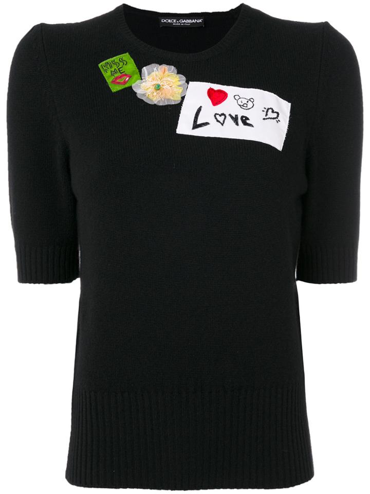 Dolce & Gabbana Embellished Knitted Top - Black