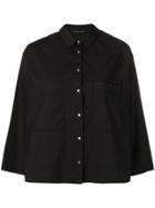 Transit Oversized Chest Pockets Shirt - Black
