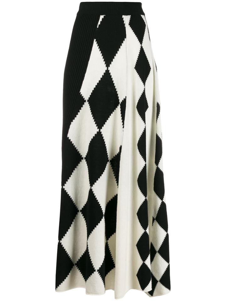 Pringle Of Scotland Graphic Argyle Panel Skirt - White