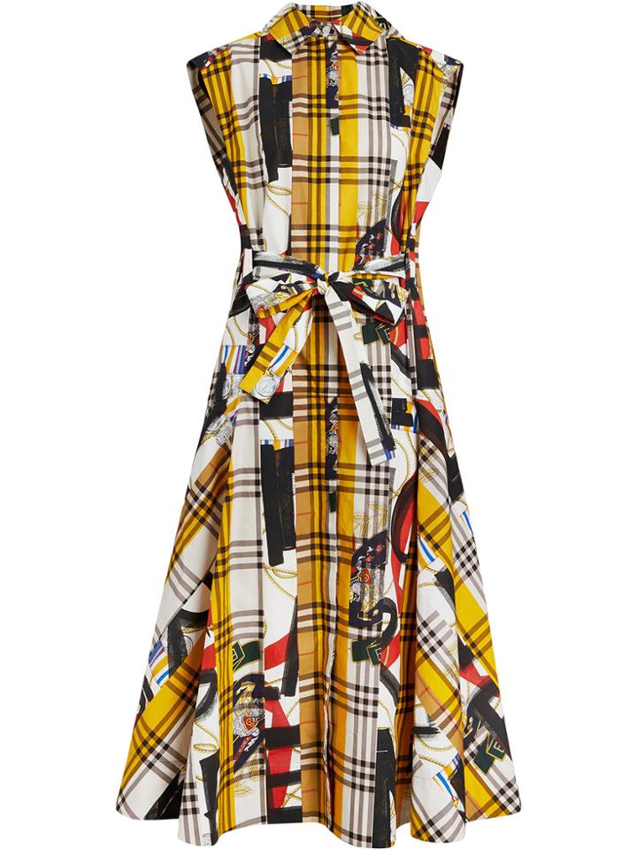 Burberry Archive Scarf Print Check Cotton Shirt Dress - Multicolour