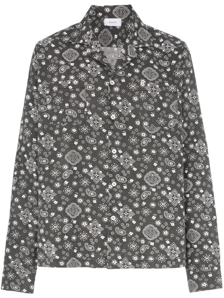 Rhude Bandana Print Cotton Shirt - Black
