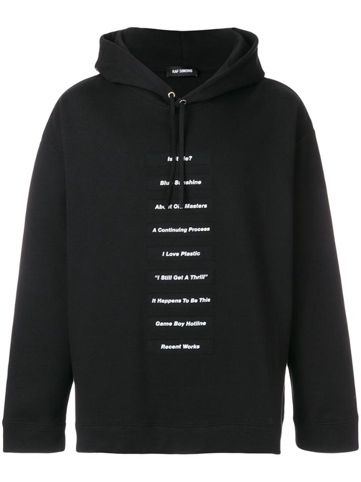 Raf Simons Statement Patch Hoodie - Black