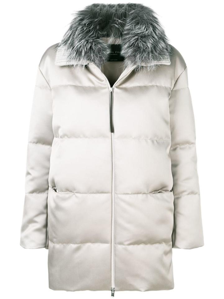 Fabiana Filippi Fur Collar Puffer Coat - Grey