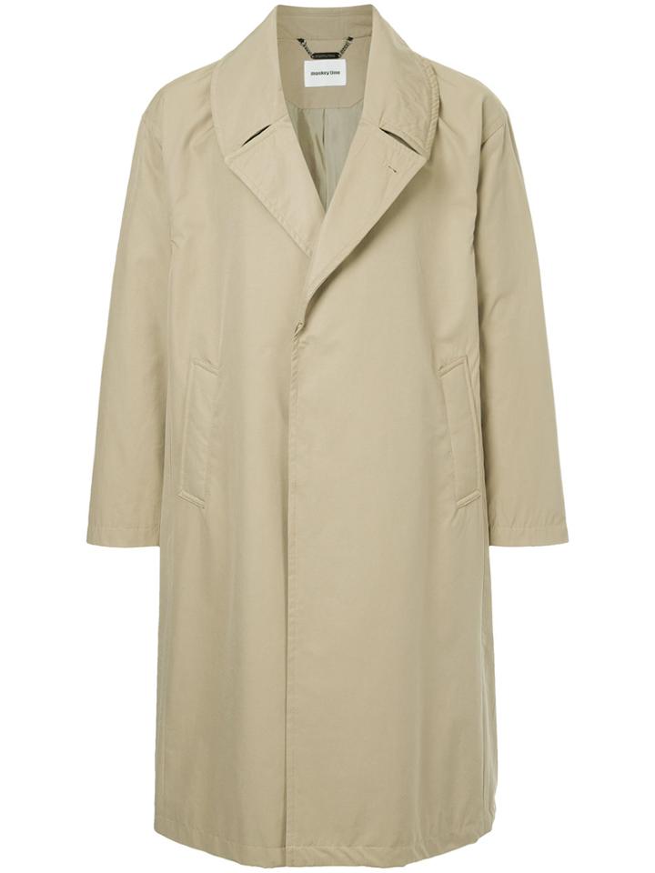 Monkey Time Oversized Single Breasted Coat - Brown