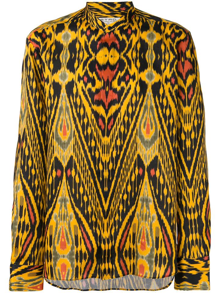 Etro - Ethnic Print Shirt - Men - Cotton - 41, Yellow/orange, Cotton