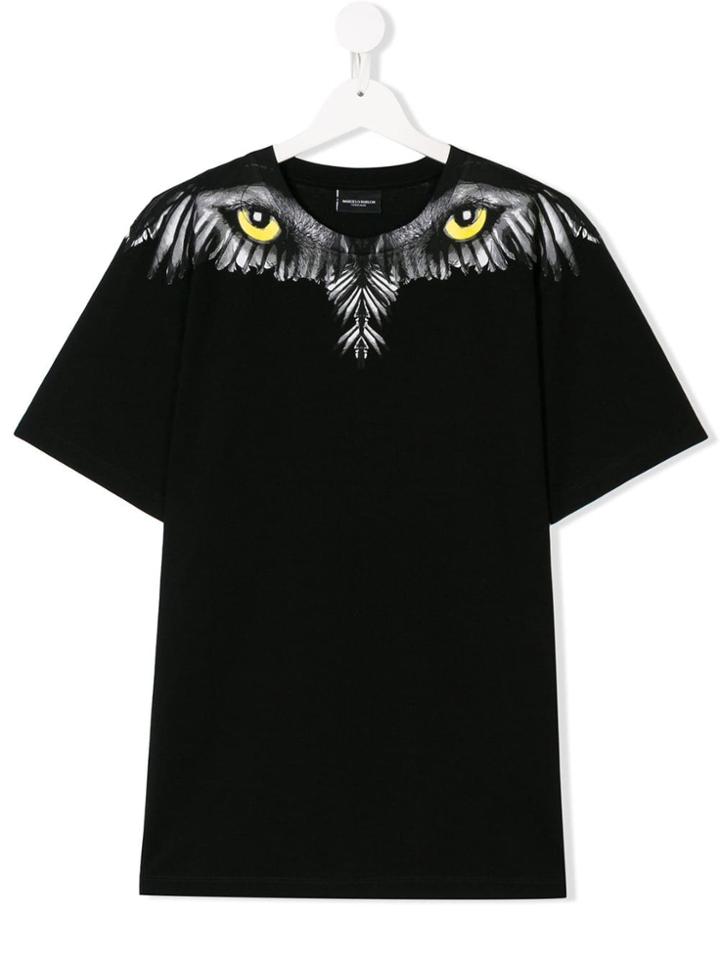 Marcelo Burlon County Of Milan Kids Teen Eyes Print T-shirt - Black