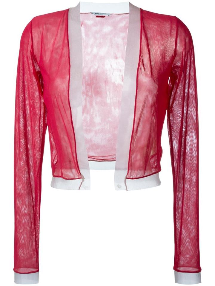 Dondup Sheer Cardigan, Women's, Size: S, Red, Polyamide/spandex/elastane
