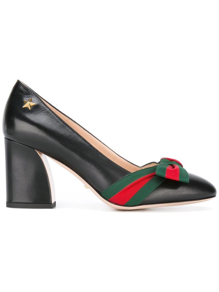 Gucci Web Bow Pumps - Black