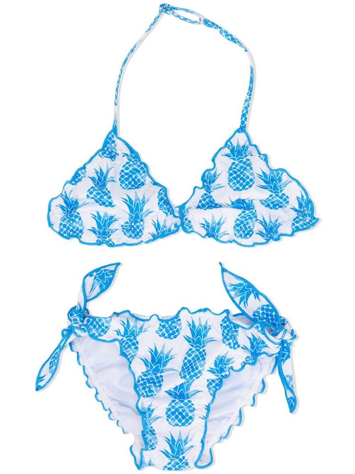 Mc2 Saint Barth Kids Teen Pineapple Print Bikini - White