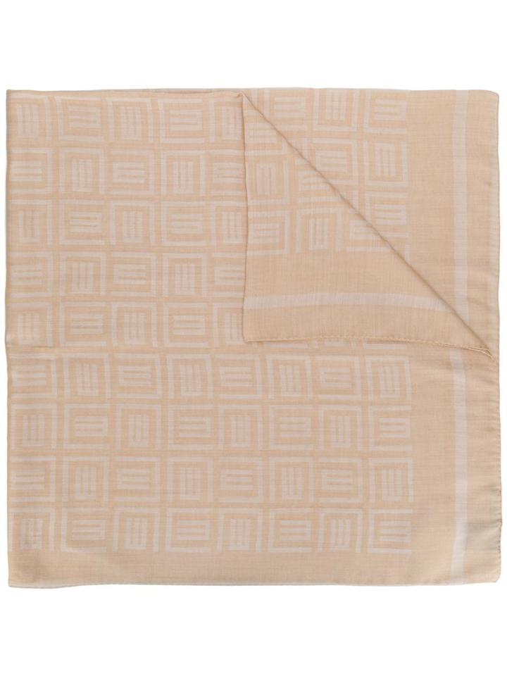 Etro Logo Print Scarf - Neutrals