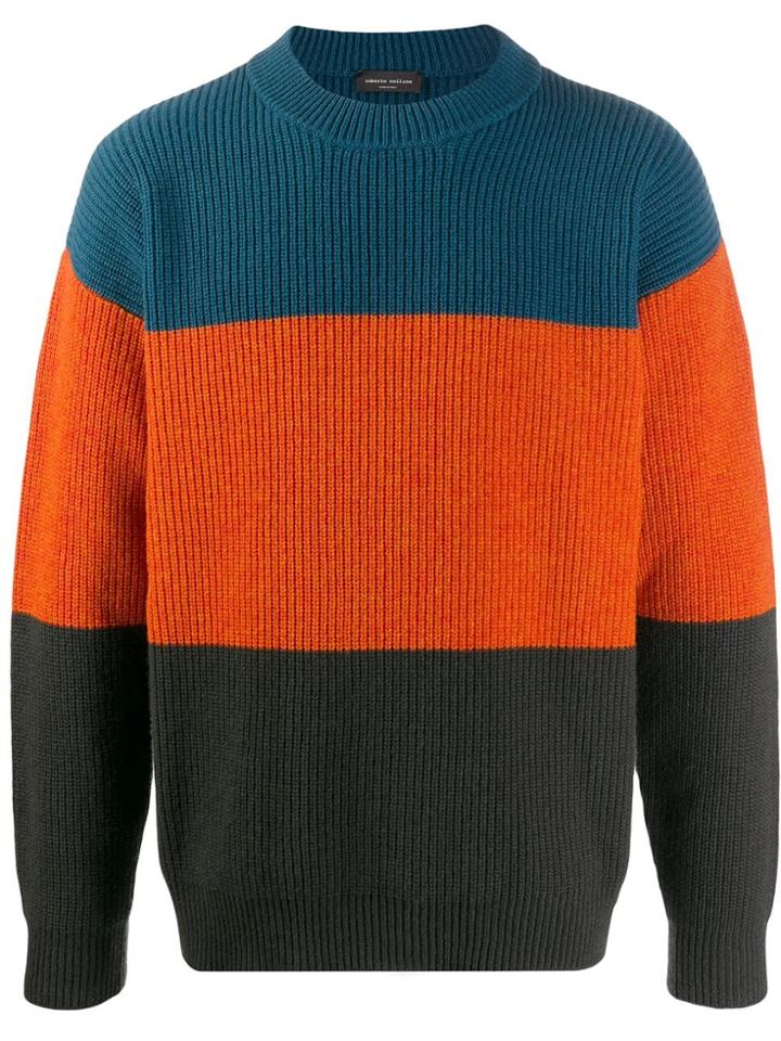 Roberto Collina Colour Block Jumper - Orange