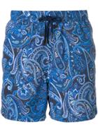 Etro Paisley Print Swimming Shorts - Blue
