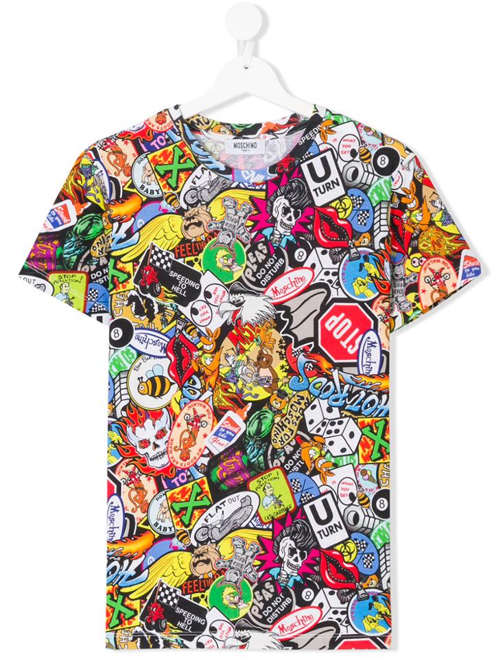 Moschino Kids Patchwork Print T-shirt - Multicolour