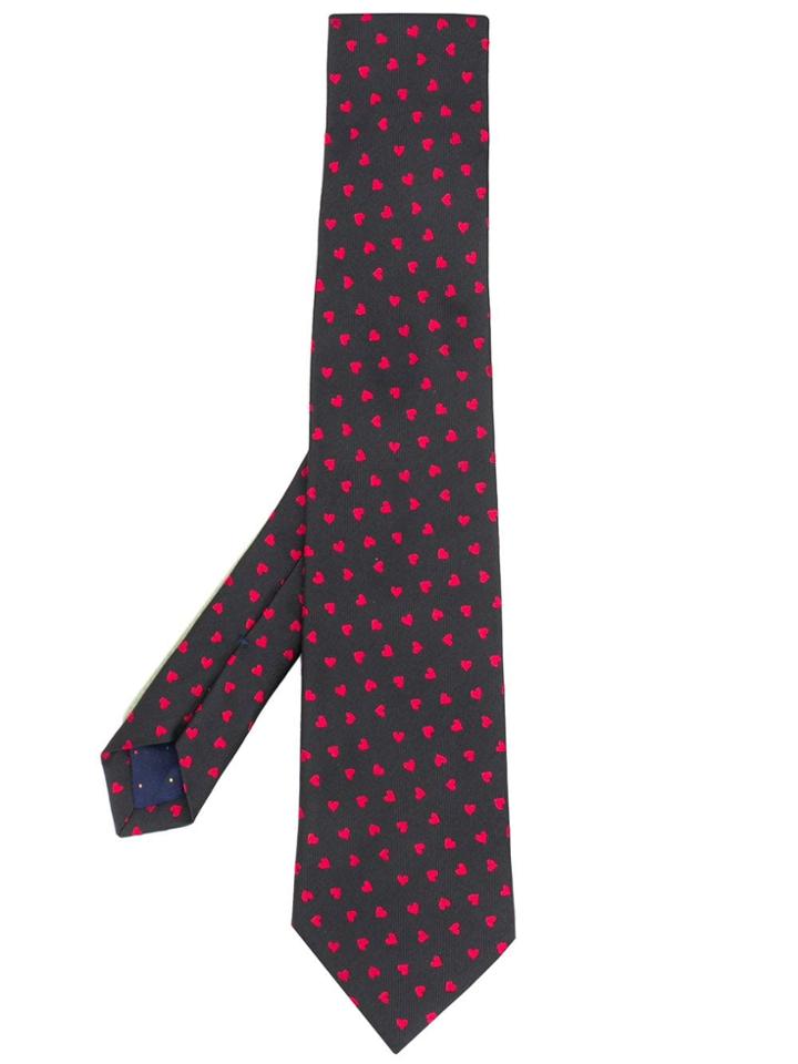 Paul Smith 'heart' Motif Narrow Tie - Black