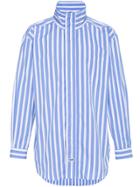 Martine Rose Drawcord Stripe Shirt - Blue