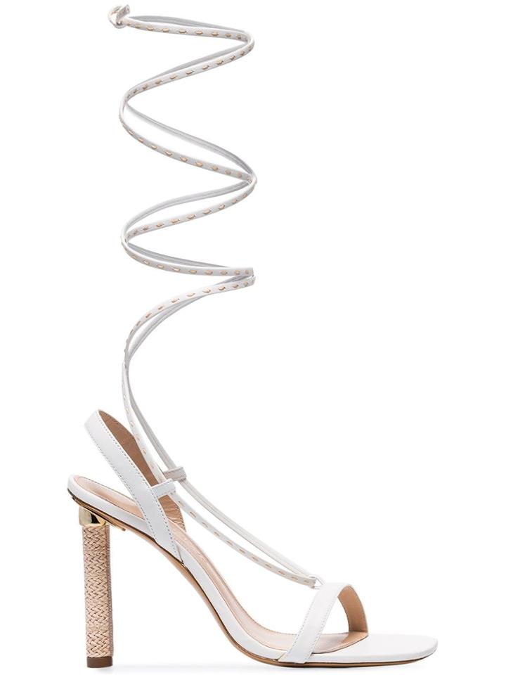 Jacquemus White Bergamo 100 Leather Sandals