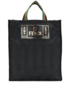 Fendi Shopper Branded Tote - Black