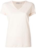 T By Alexander Wang V-neck T-shirt, Women's, Size: Small, Pink/purple, Cotton