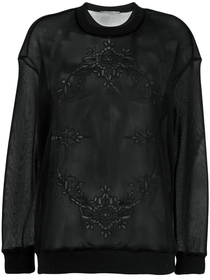 Stella Mccartney Sheer Embroidered Sweatshirt - Black