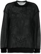 Stella Mccartney Sheer Embroidered Sweatshirt - Black