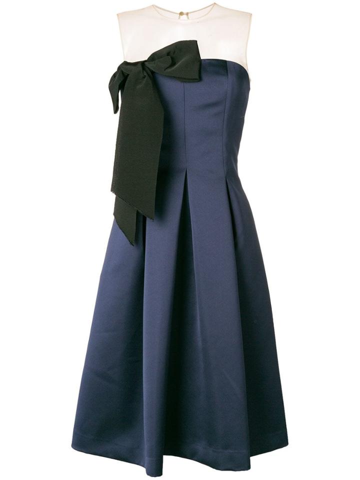 P.a.r.o.s.h. Bow Front Midi Dress - Blue