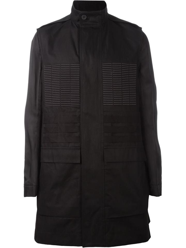 Rick Owens Panelled Coat, Men's, Size: 50, Black, Cotton/cupro/viscose