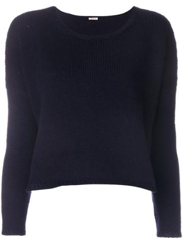 Apuntob Cropped Sweater - Blue
