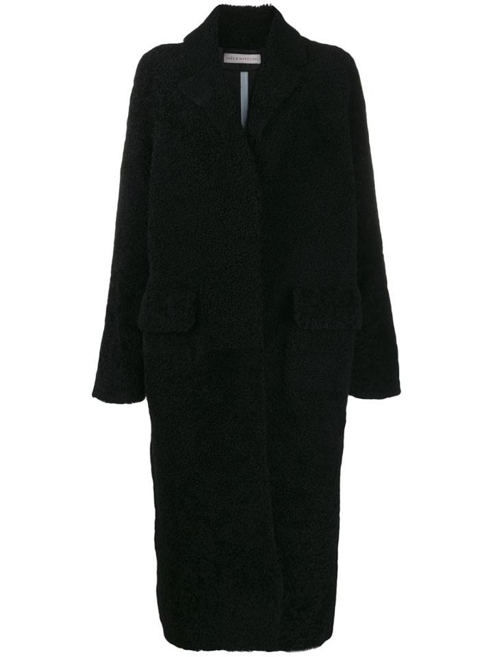 Inès & Maréchal Textured Long-length Coat - Black