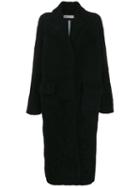 Inès & Maréchal Textured Long-length Coat - Black