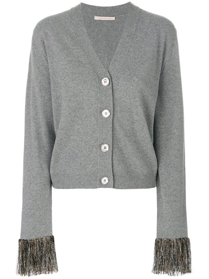 Christopher Kane Metallic Fringe Cardigan - Grey
