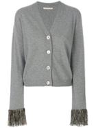 Christopher Kane Metallic Fringe Cardigan - Grey